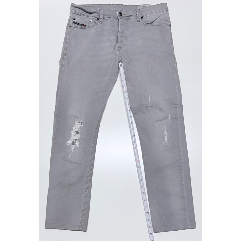 Diesel Tepphar Slim-Carrot Grey Distressed Stretch Jeans Mens 32x27